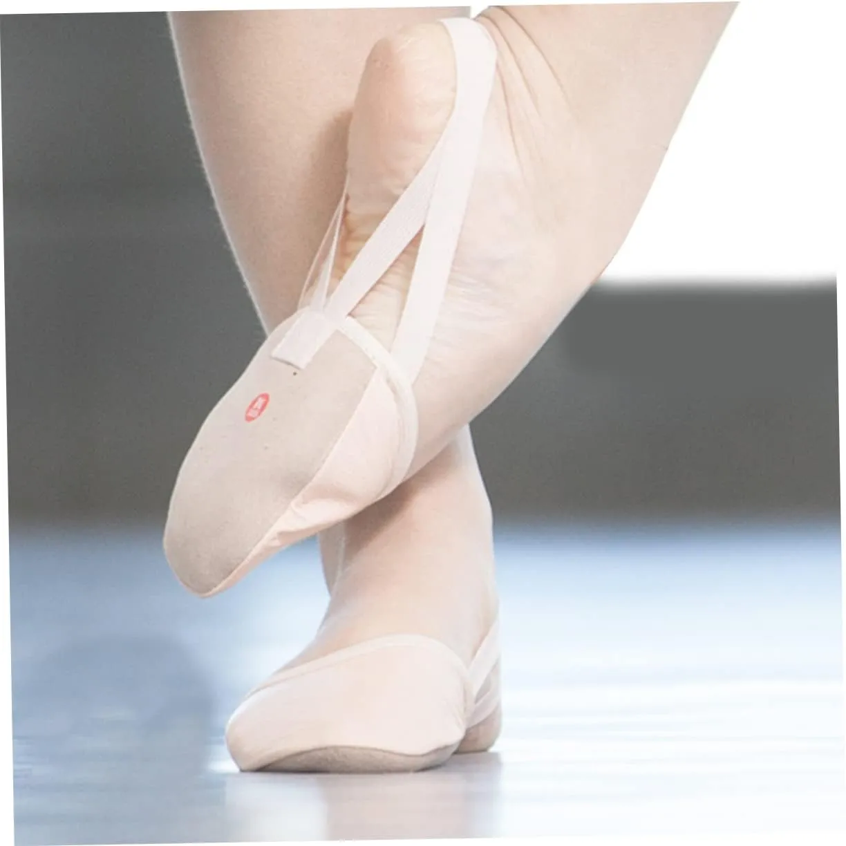 1 Pair Dance Sneakers Half Soles Dance Shoes for Women Non-Slip Breathable Elastic Band Design Ballet Shoes Pink