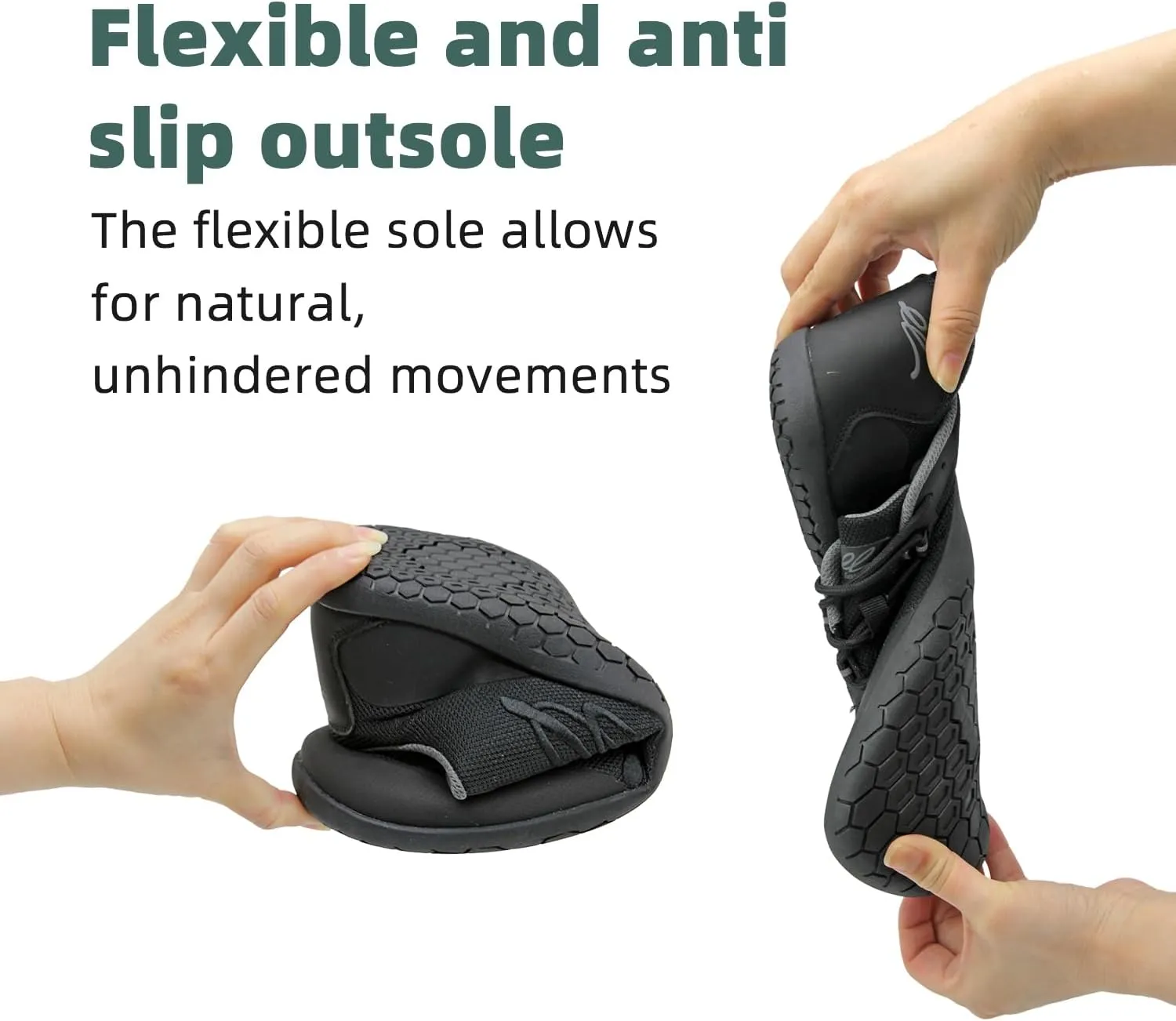 Barefoot Grounding Shoes Lace Up Wide Toe Box Conductive Flexible Outsole Zero Drop Connect to Earth More Energy Reduce Stress Enhancing Movement Better Sleep Pain Relief