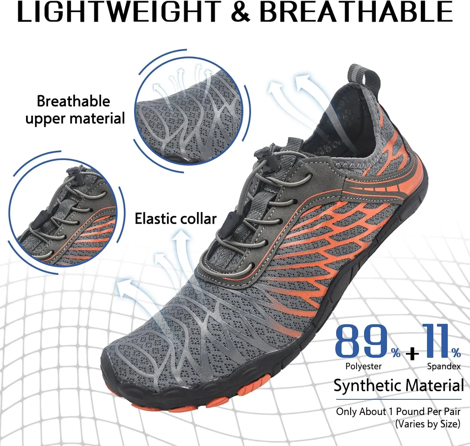 Barefoot Shoes Women Men Hike Comfortable Grounded Lightweight Footwear Non-Slip Sole Wide Toe Box