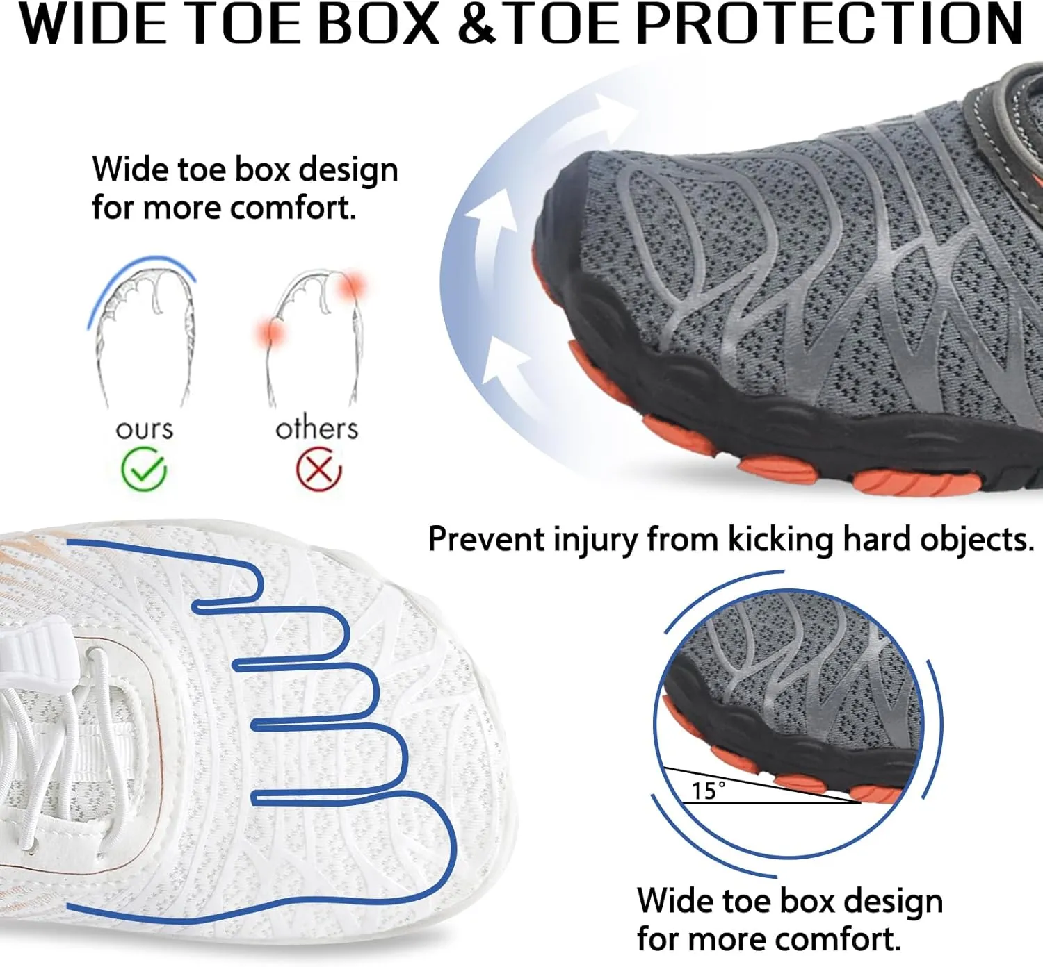 Barefoot Shoes Women Men Hike Comfortable Grounded Lightweight Footwear Non-Slip Sole Wide Toe Box