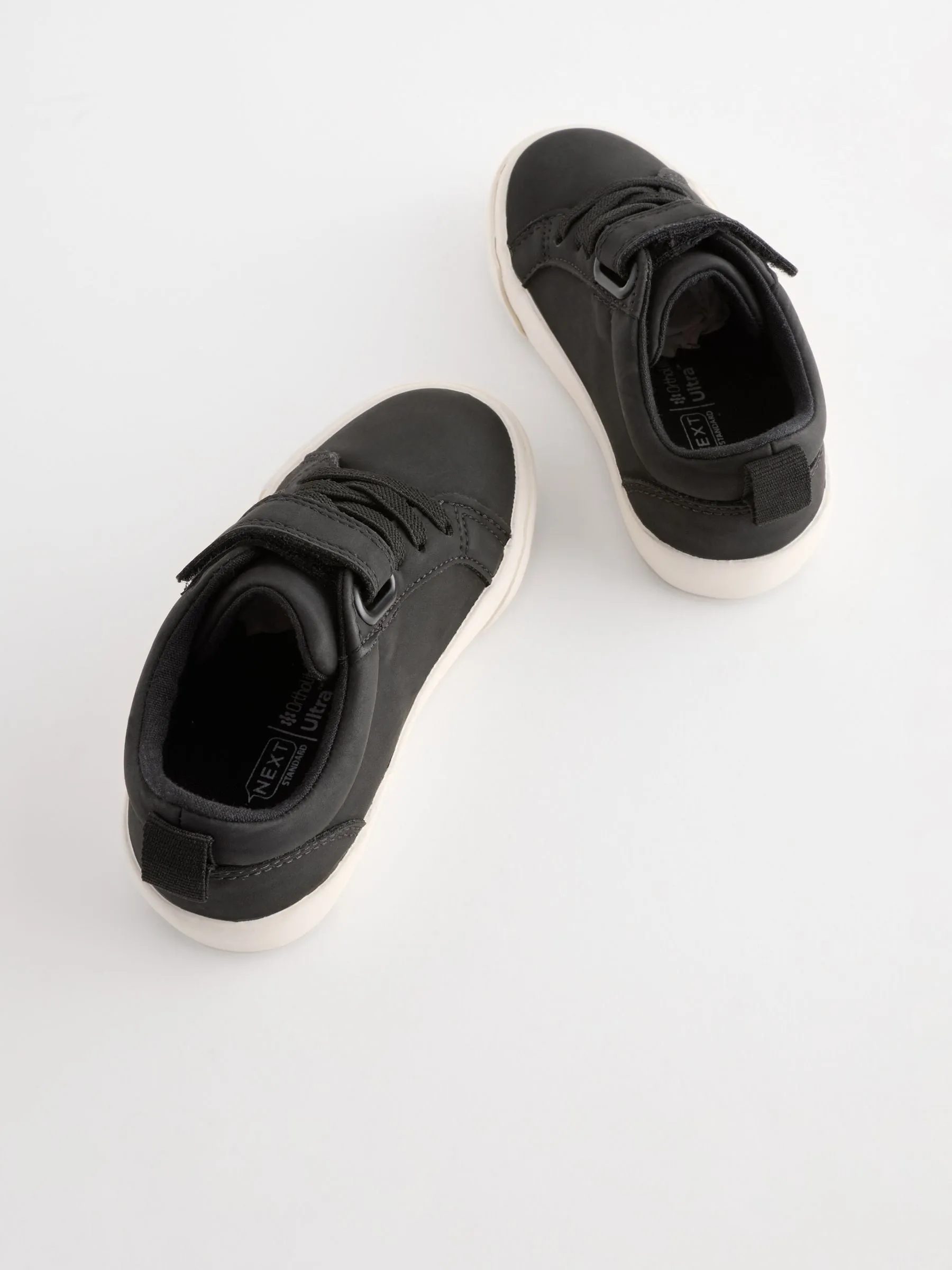 Black Standard Fit (F) Touch Fastening Elastic Lace Trainers