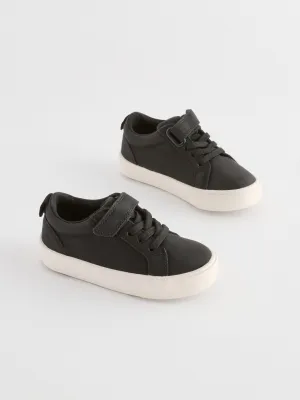 Black Standard Fit (F) Touch Fastening Elastic Lace Trainers