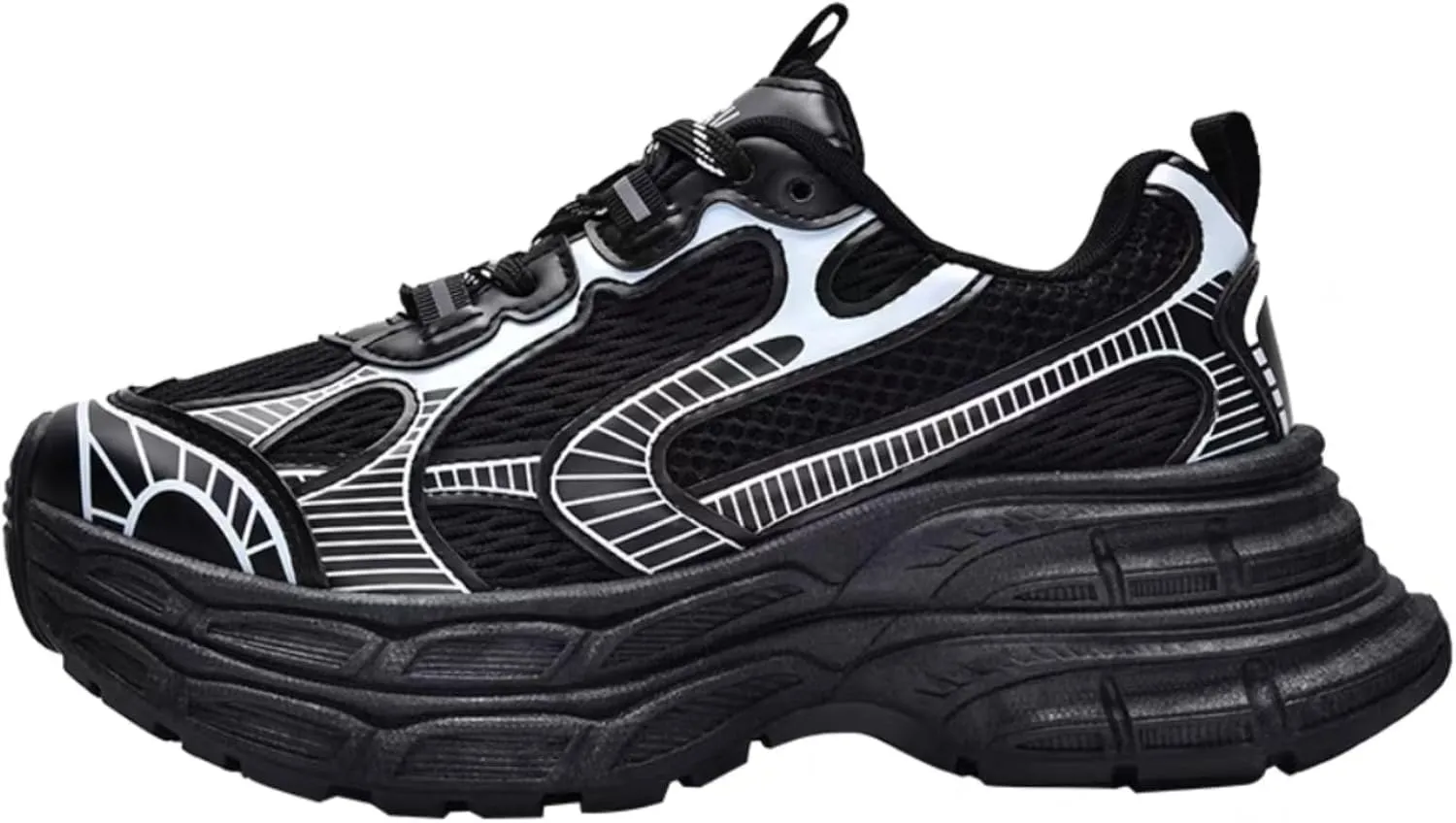 Breathable Chunky Sneakers for Women Fashion Platform Height Gain Sneakers Comfortable Non-Slip Lace Up Casual Walking Dad Shoes