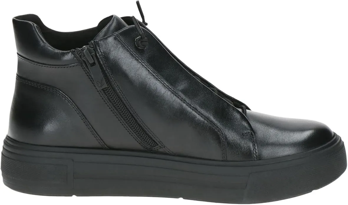 Caprice Women's 9-25150-43 Casual Leather Mid Trainers Black Nappa