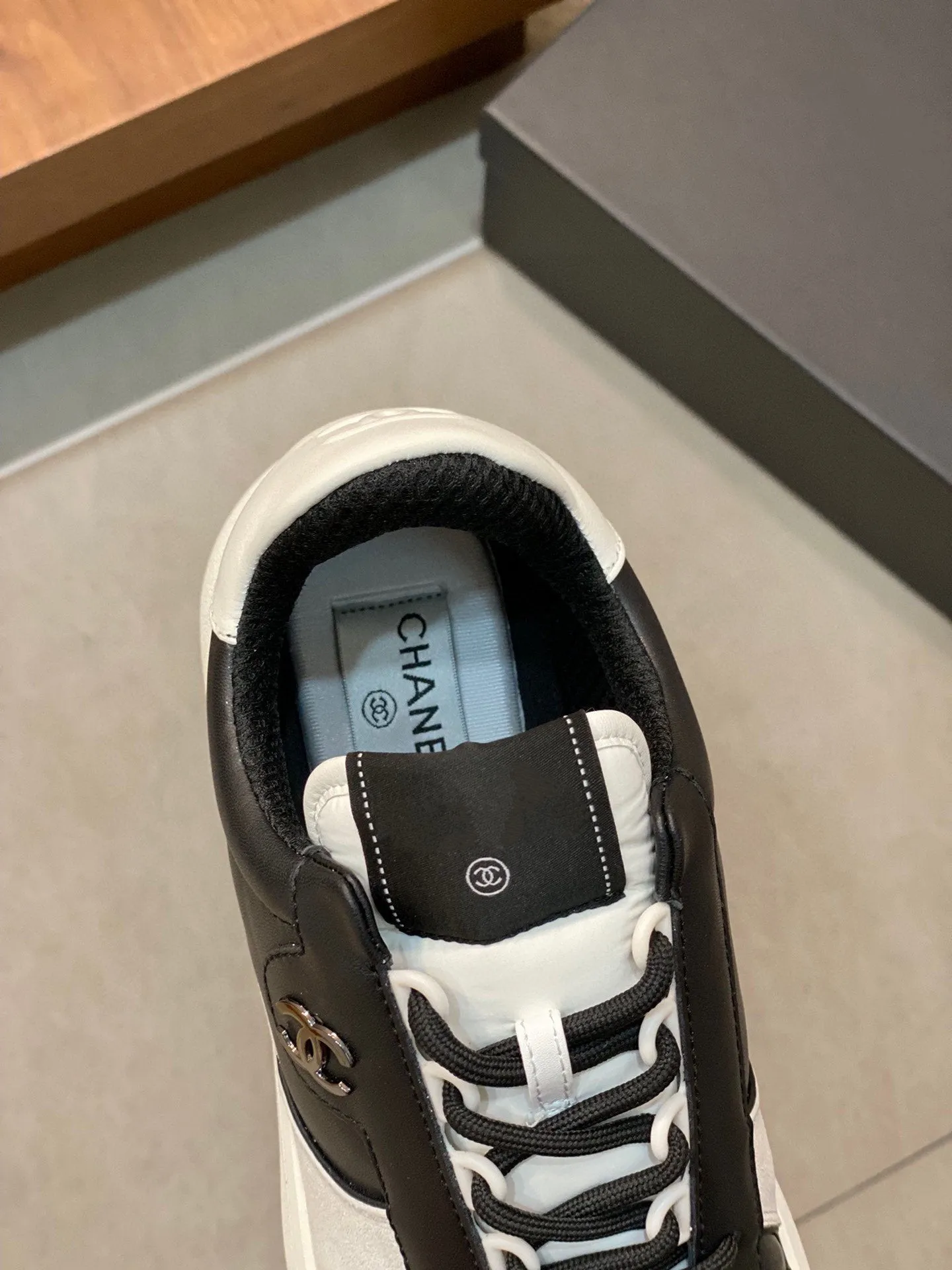 CC SNEAKERS SUEDE BLACK CALFSKIN