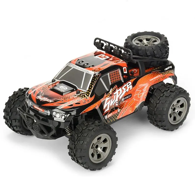 Charging Remote Control Car 2.4g Wireless Remote Control Four-way Cross-country Climbing Car 1:18 Car Model Gray Blue