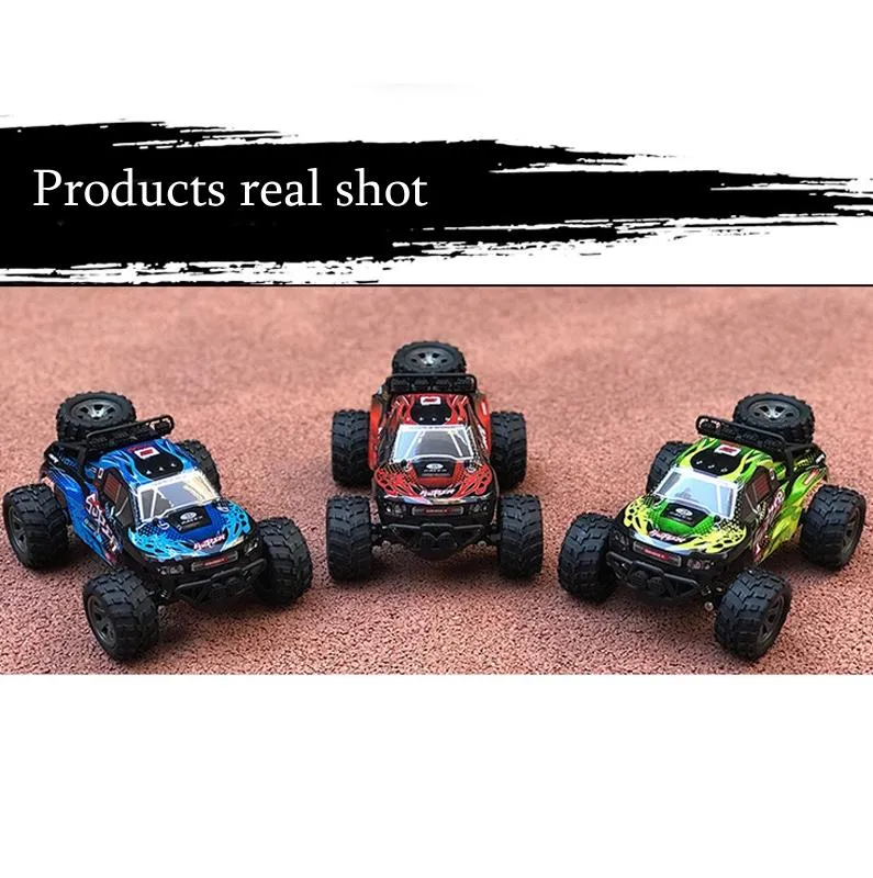 Charging Remote Control Car 2.4g Wireless Remote Control Four-way Cross-country Climbing Car 1:18 Car Model Gray Blue