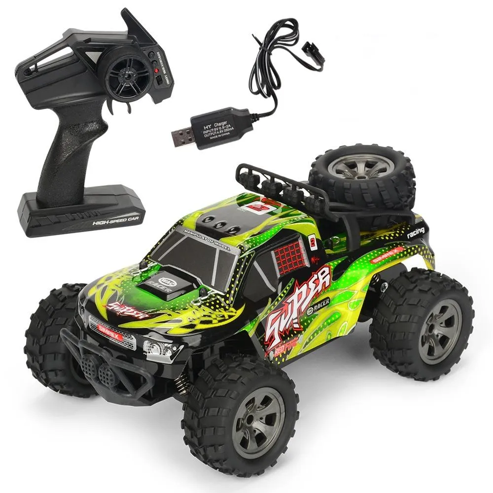 Charging Remote Control Car 2.4g Wireless Remote Control Four-way Cross-country Climbing Car 1:18 Car Model Gray Blue