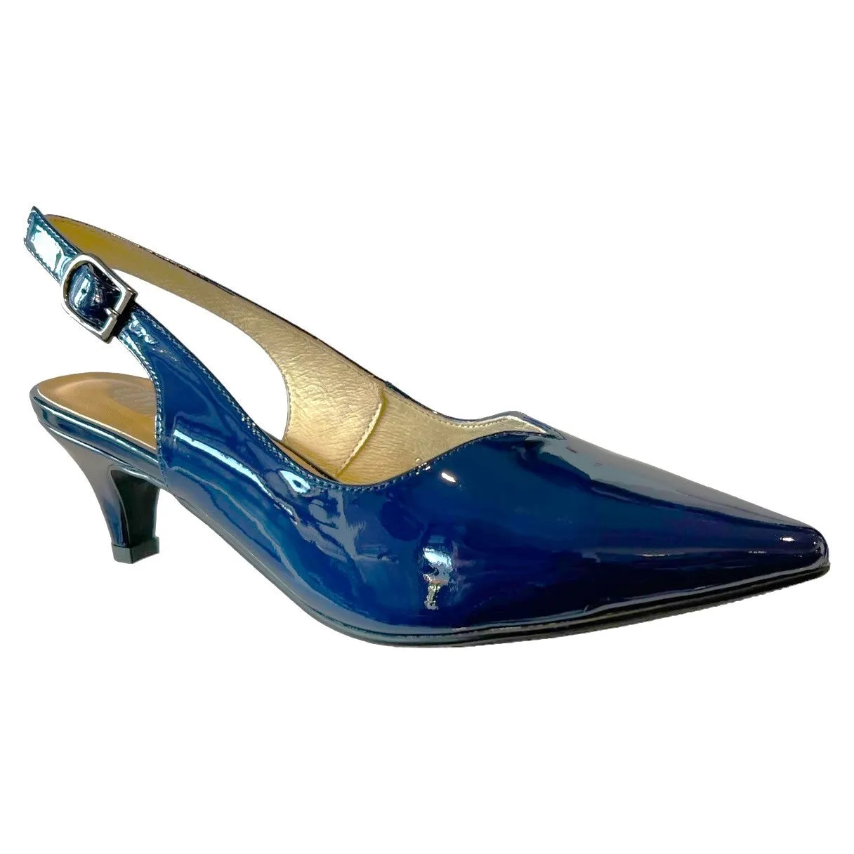 Chrissie DRIVEN Navy Patent Leather - Mid Heels