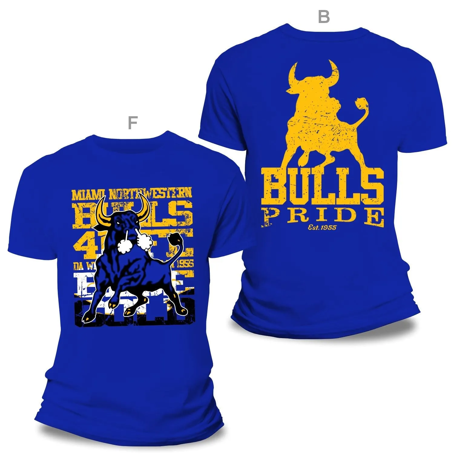 District Of Dade Miami Northwestern Bulls 4 Life Tee  Navy outfit combo