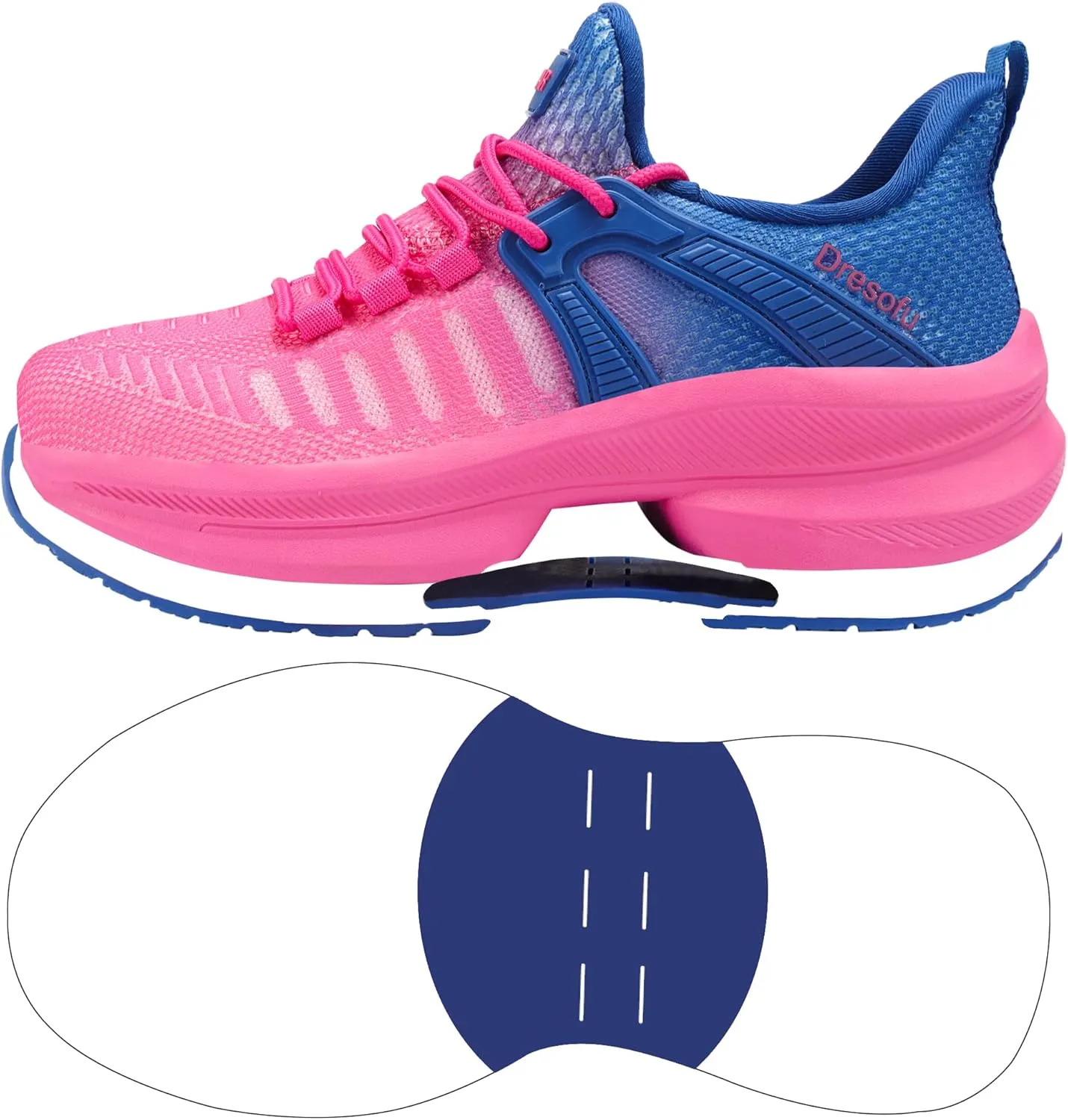 Dresofu Women's Casual Breathable Walking Non-Slip Shoes Platform Lightweight Jogging Tennis Sneakers