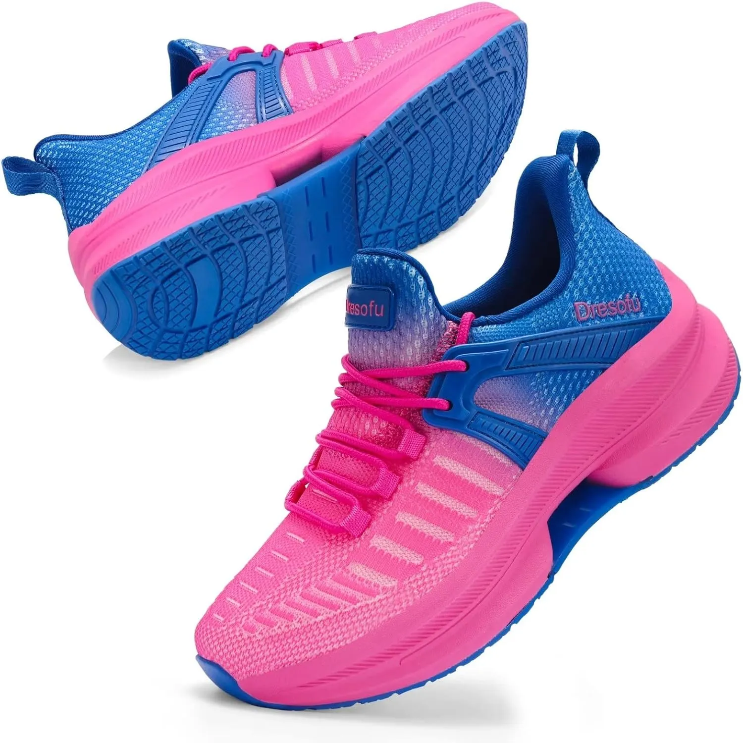Dresofu Women's Casual Breathable Walking Non-Slip Shoes Platform Lightweight Jogging Tennis Sneakers
