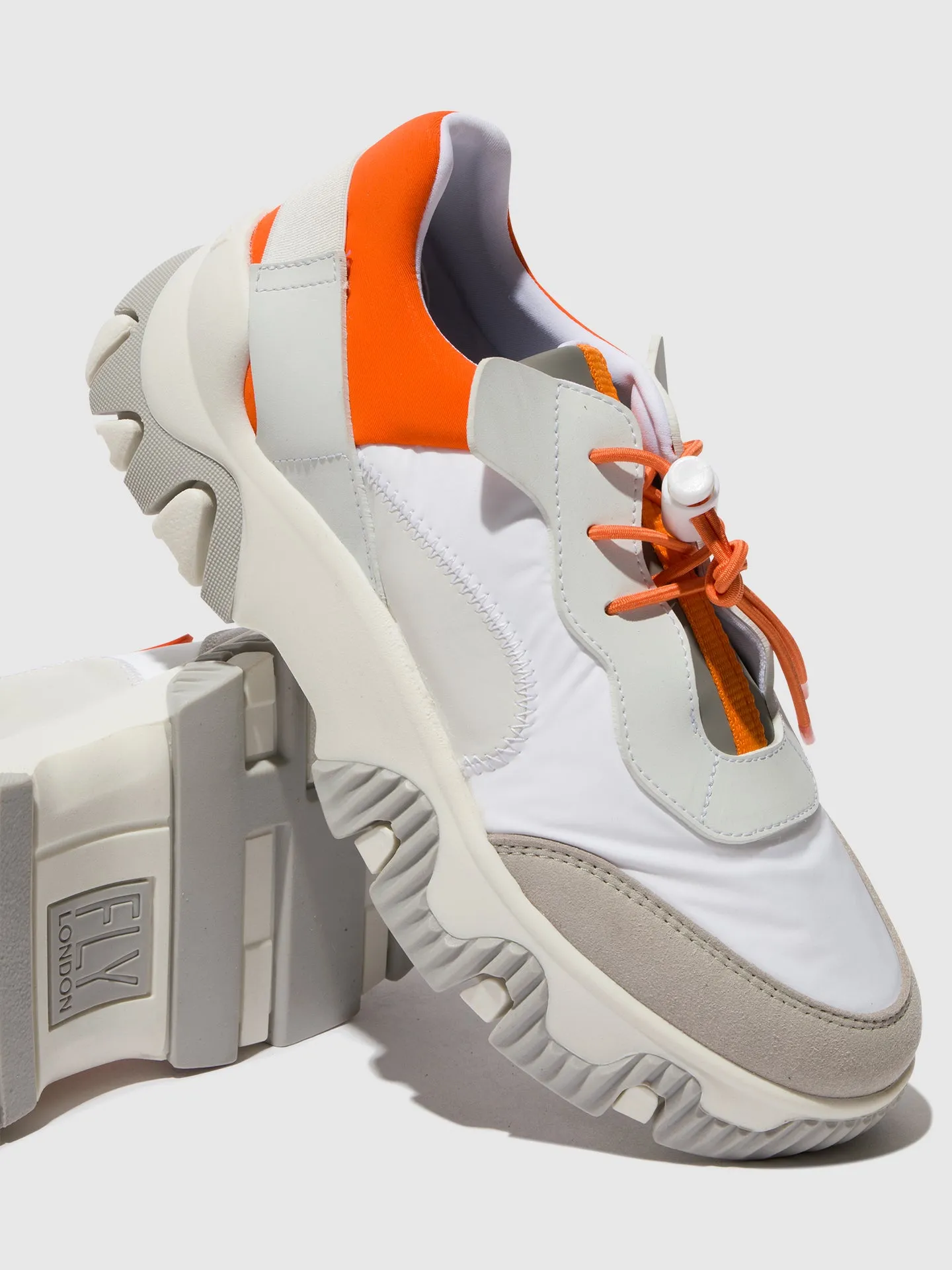 Elasticated Trainers FIAN634FLY OFFWHITE/CORAL