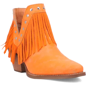 Fine N' Dandy Orange Leather Bootie (DS)