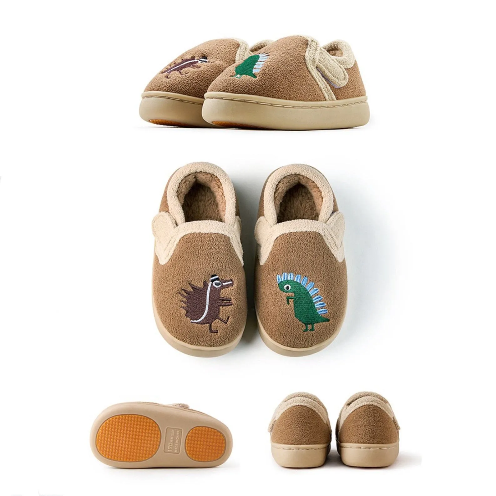 Fun Dinosaur Fleece Indoor Shose