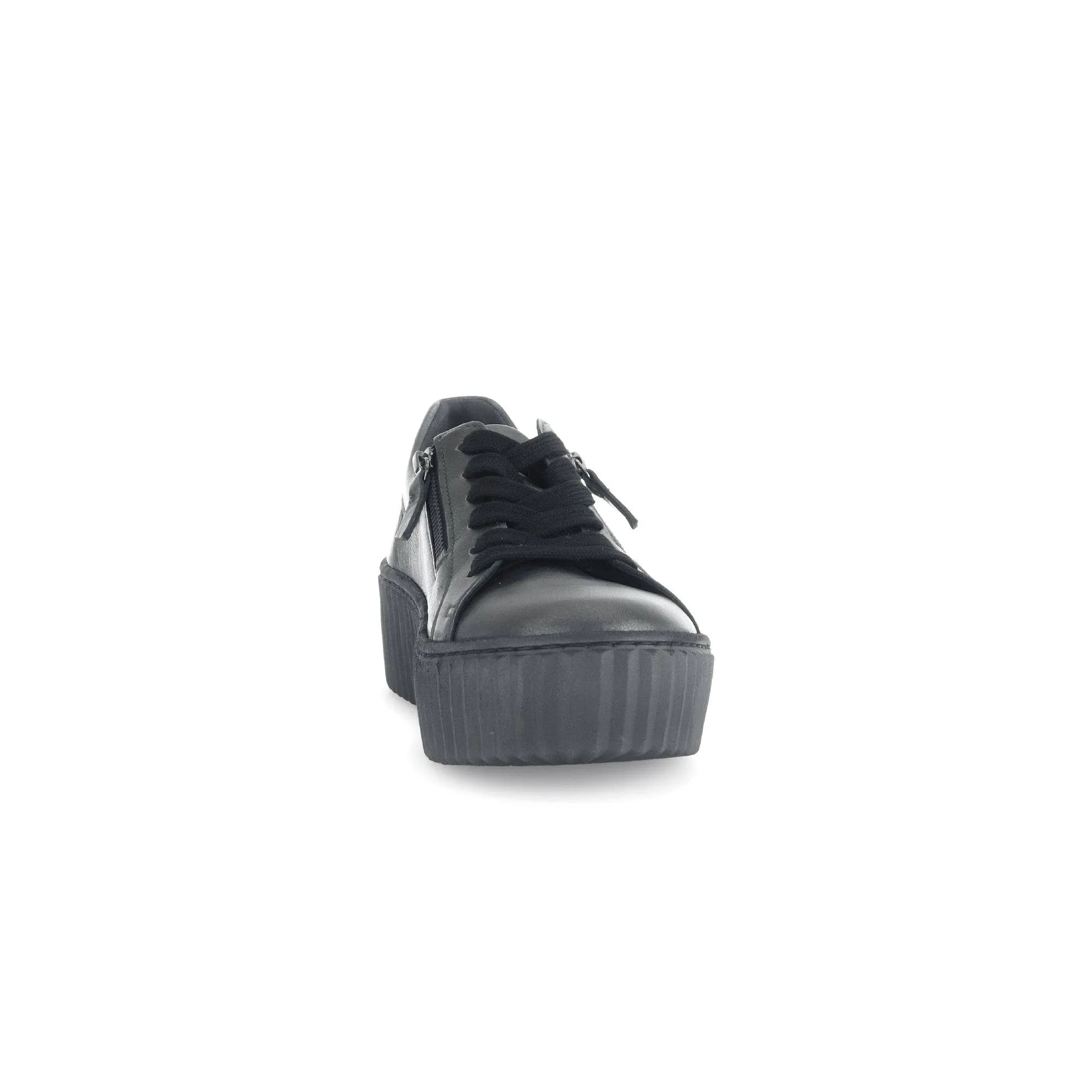 Gabor Dolly 53.200.69 Ladies Silver Leather Lace Up Trainers