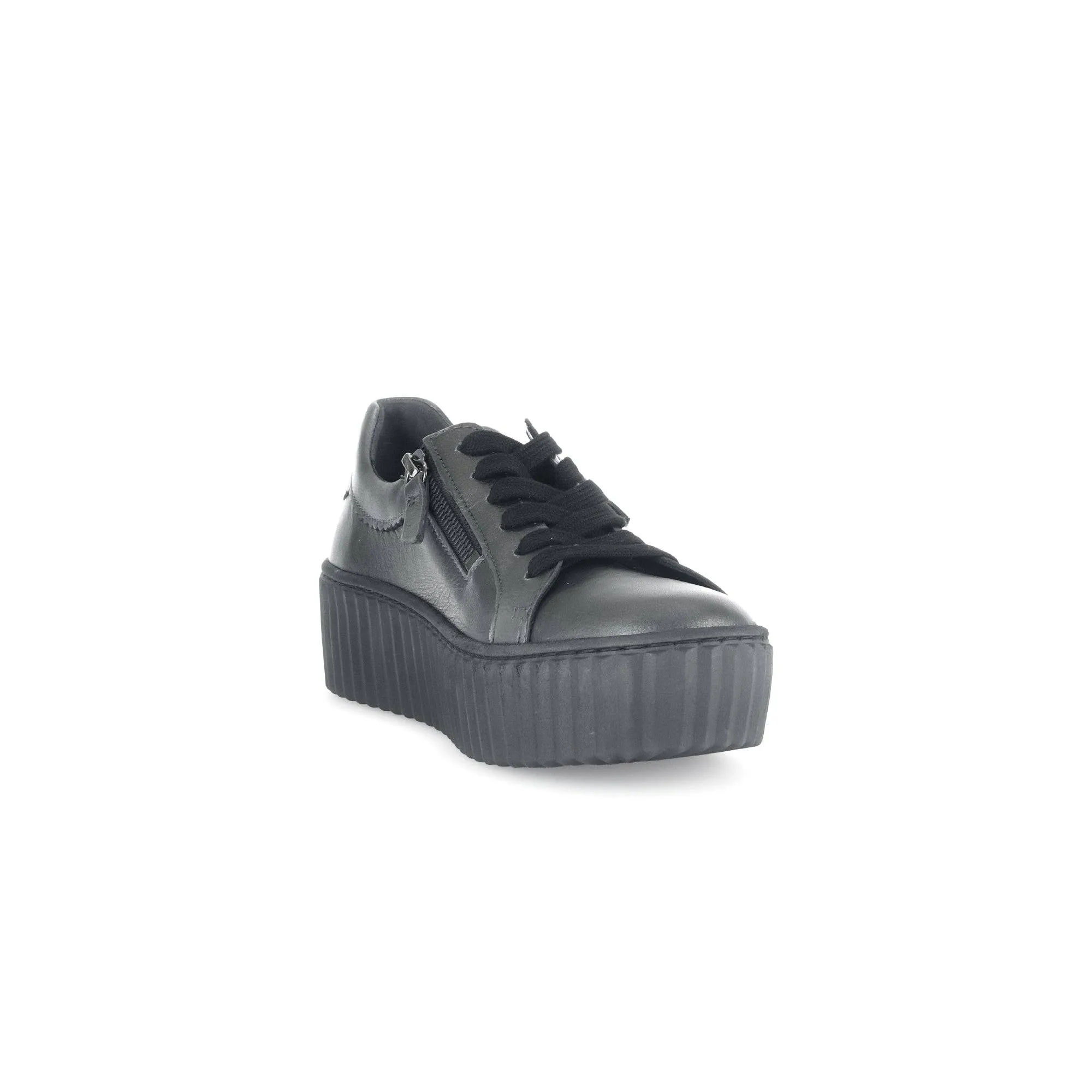 Gabor Dolly 53.200.69 Ladies Silver Leather Lace Up Trainers