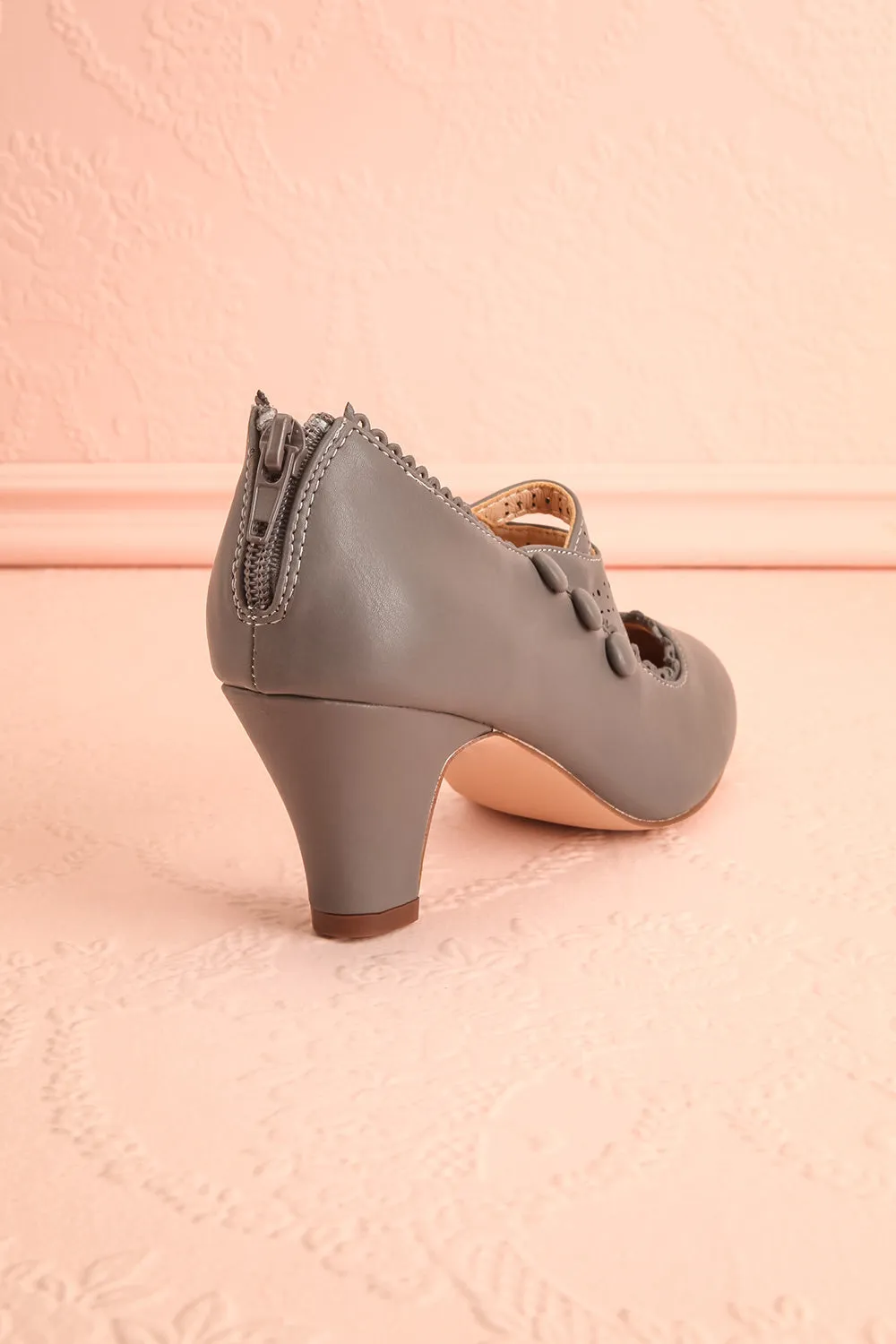 Genet Grey | Closed Toe Heels