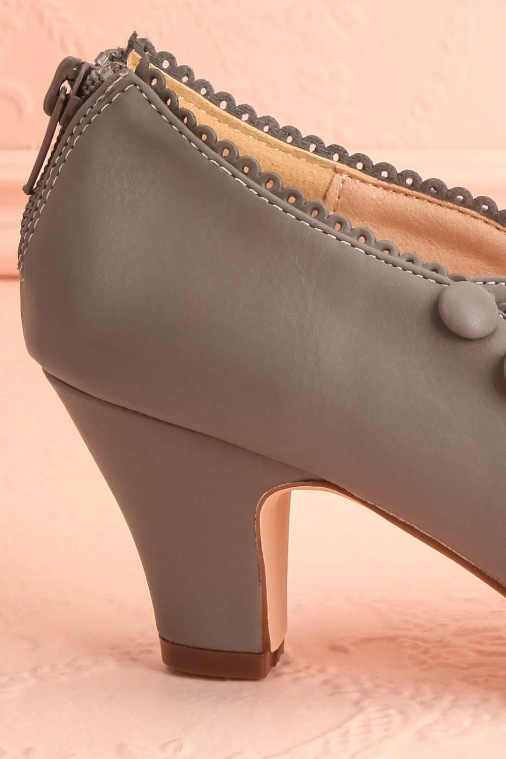 Genet Grey | Closed Toe Heels
