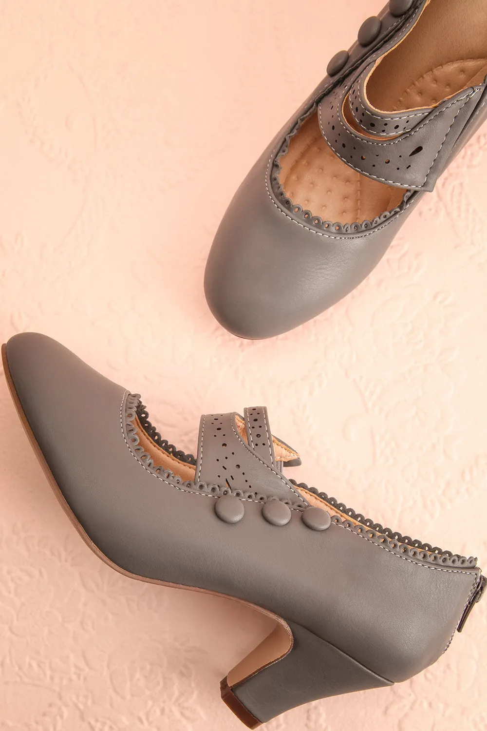 Genet Grey | Closed Toe Heels