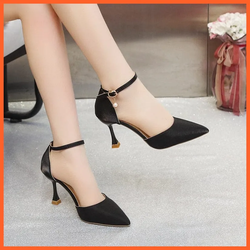 High Heels For Women | Red Color Buckle Strap Heels