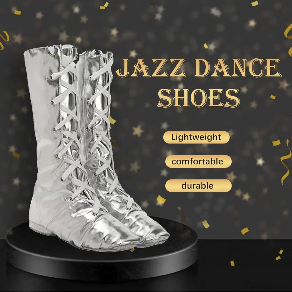 HIPPOSEUS Women's Jazz Shoes Split Sole Ballet Training High Top Dance Boots for Men