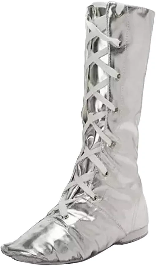 HIPPOSEUS Women's Jazz Shoes Split Sole Ballet Training High Top Dance Boots for Men