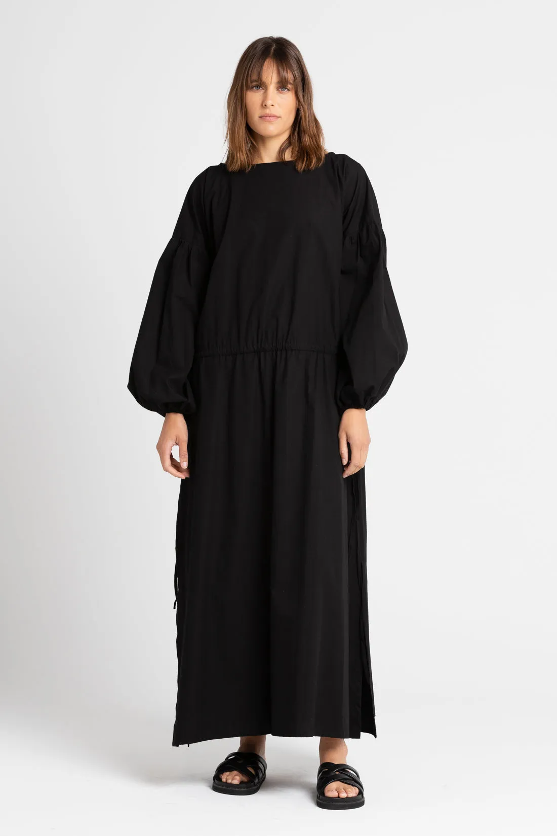Kaspara Billowed Sleeve Maxi Dress Black
