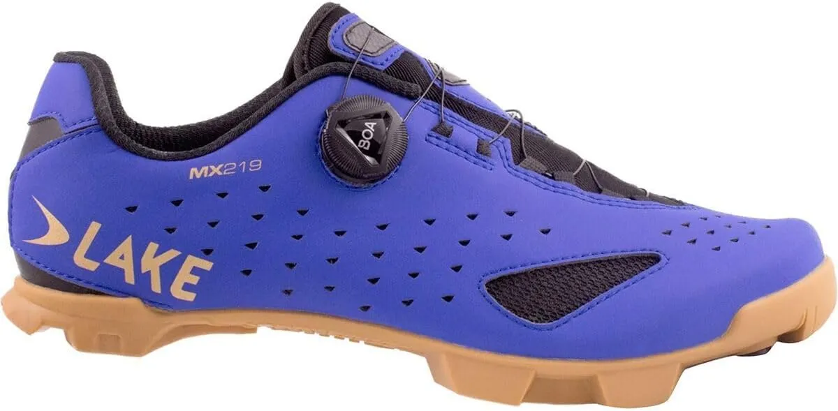 Lake Mx219 Wide Cycling Shoe - Men's Strong Blue/Gold, 41.5