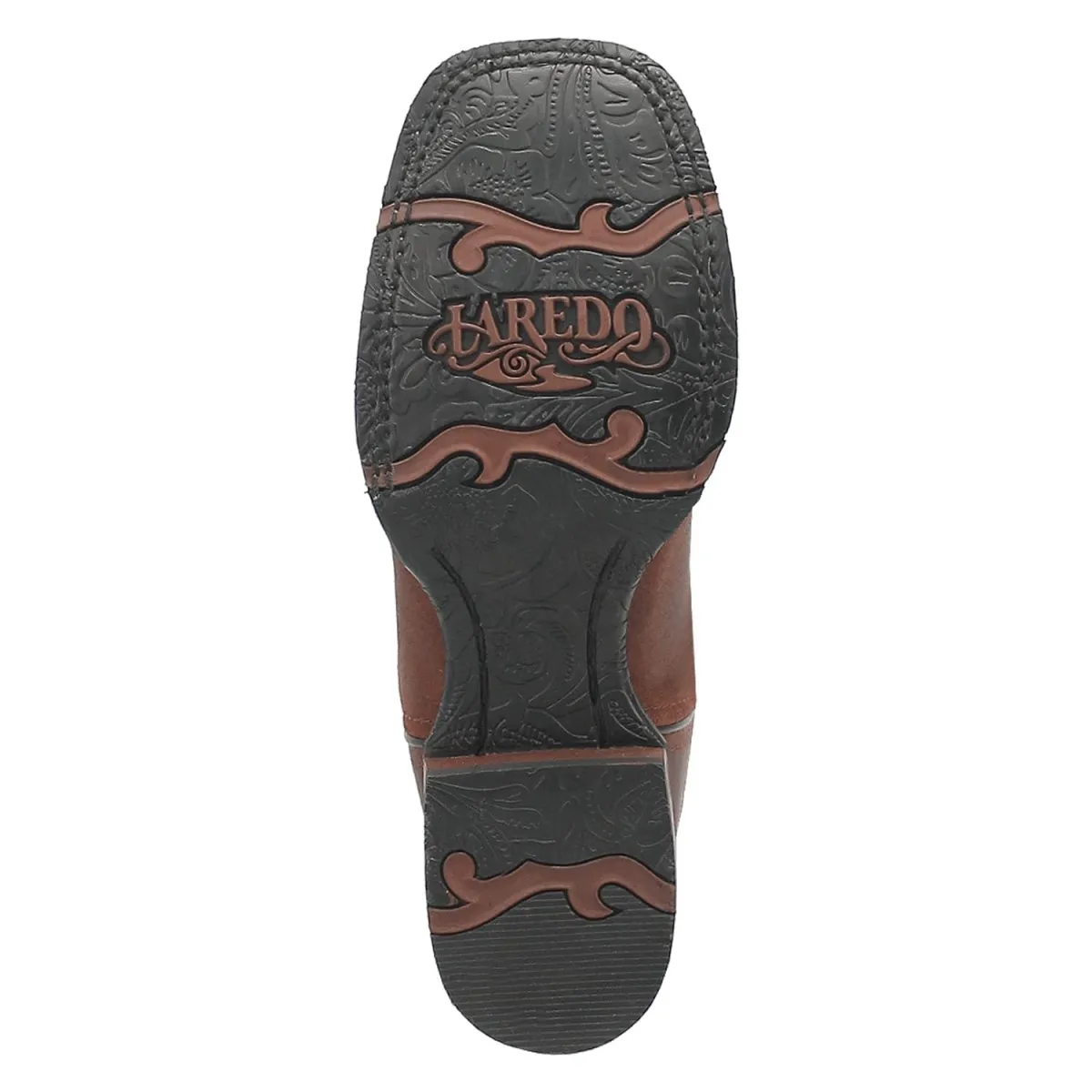 Laredo Women's Faye Broad Square Toe Leather Boots - Brown / Turquoise 3116