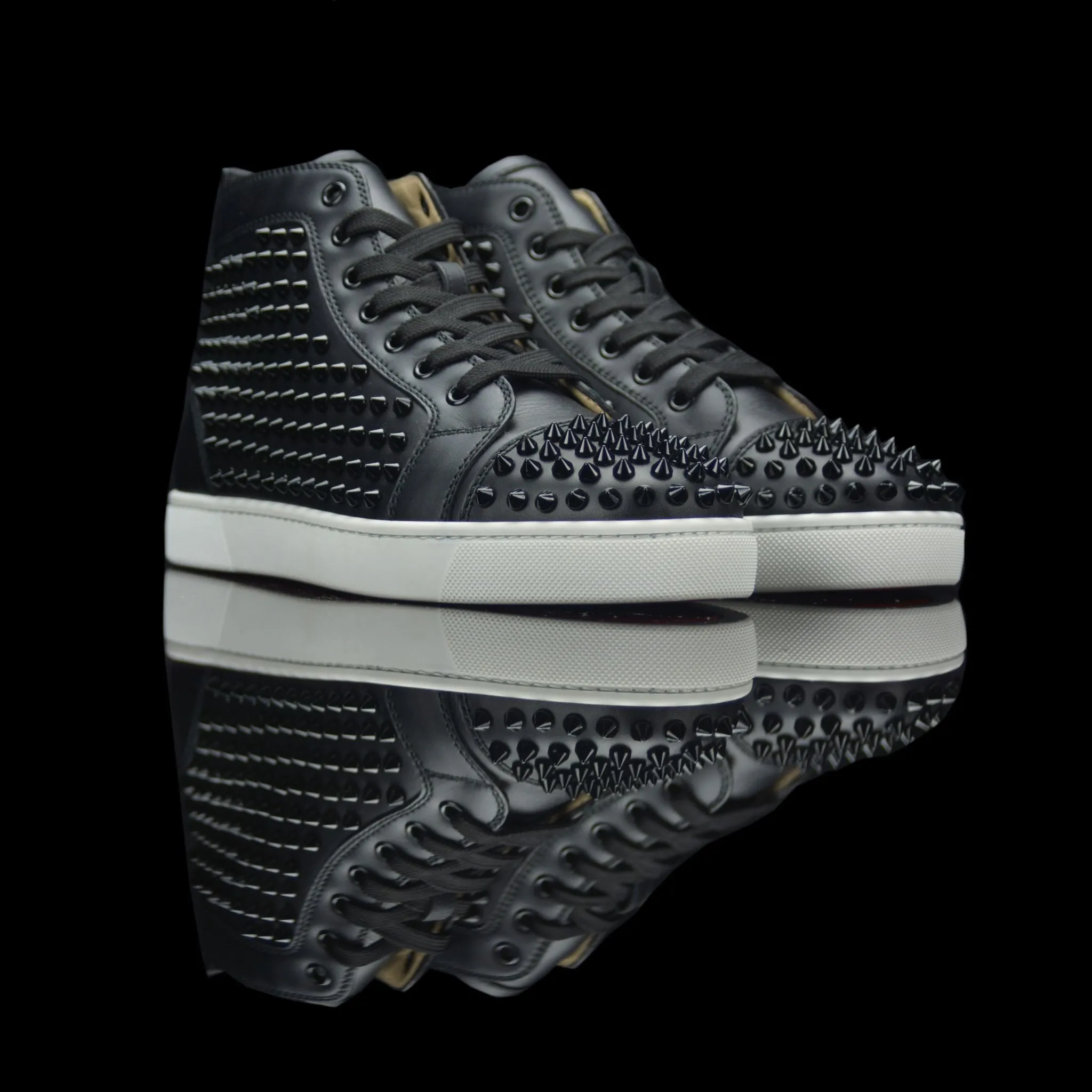 Louis Spikes Calf Black White