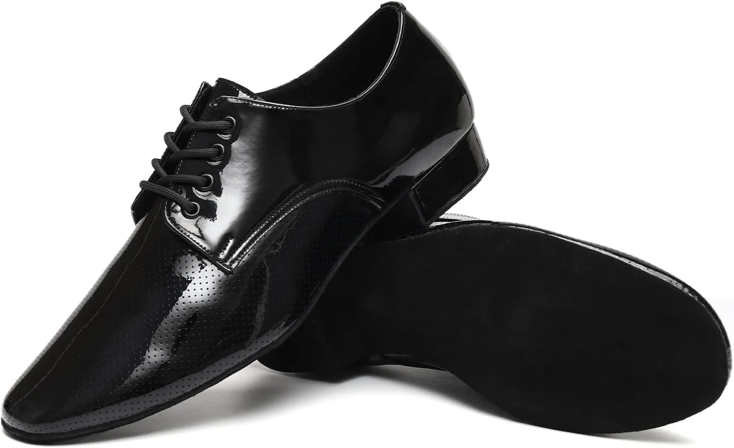 Men Ballroom Dance Shoes Lace up Low Heel Practice Waltz Modern Latin Salsa Dancing Shoes, Model LHD405-LM-2.5cm Heel