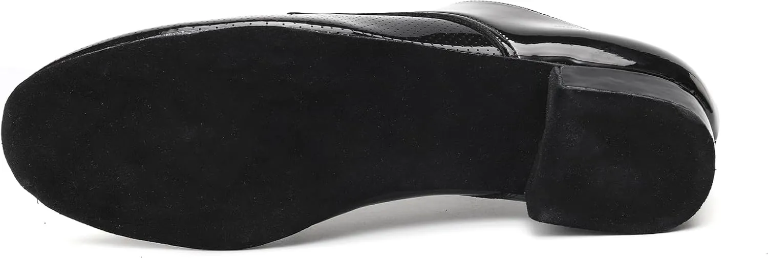 Men Ballroom Dance Shoes Lace up Low Heel Practice Waltz Modern Latin Salsa Dancing Shoes, Model LHD405-LM-2.5cm Heel