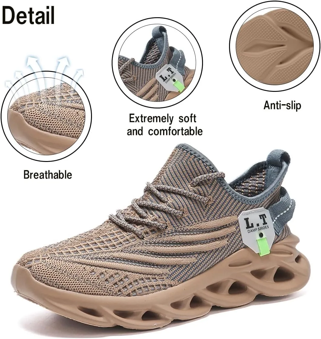Mens Running Shoes, Fashion Thin Light Breathable Mesh Walking Tennis Shoes, Comfortable Cushioning Sneakers, Non Slip Gym Workout Jogging Cross Training Athletic