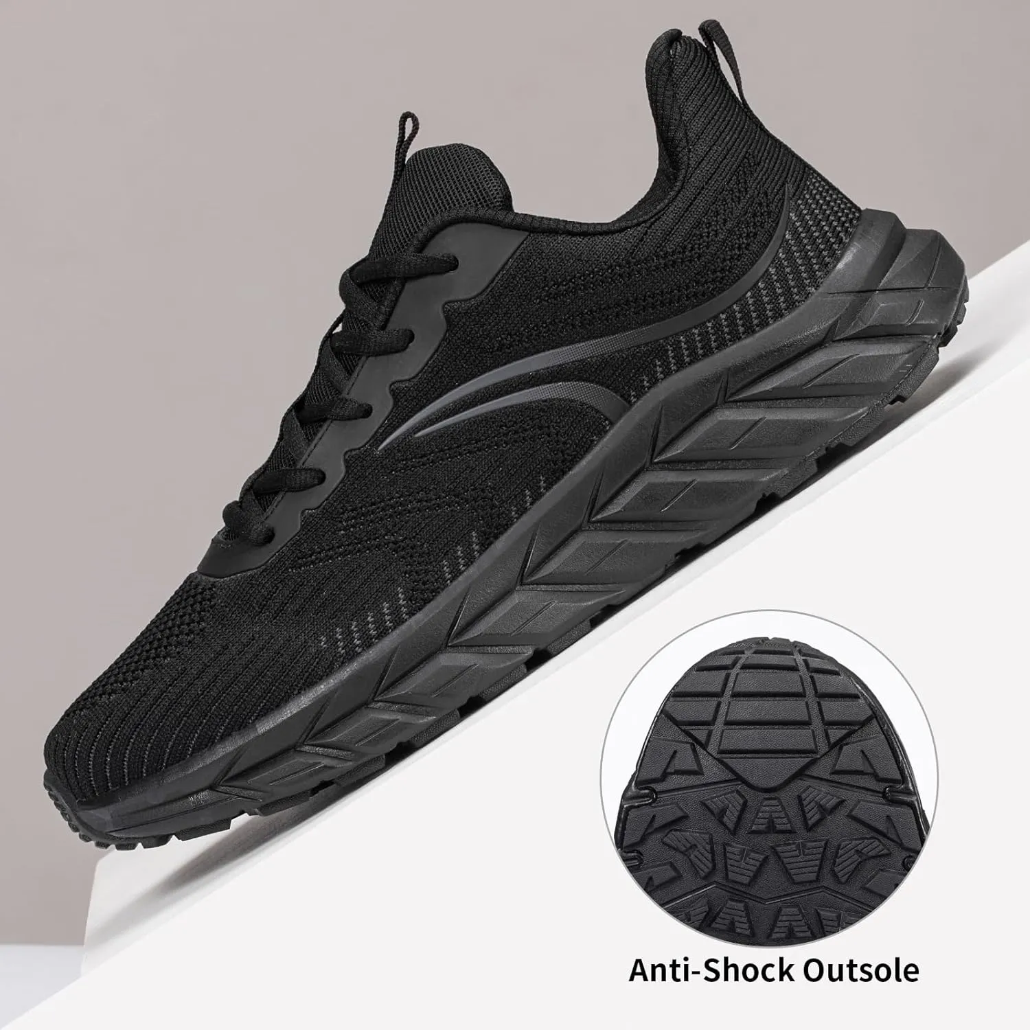 Men's Wide Walking Shoes Breathable Mesh Athletic Sneakers Wide Toe Box Shoes with Arch Support for Plantar Fasciitis