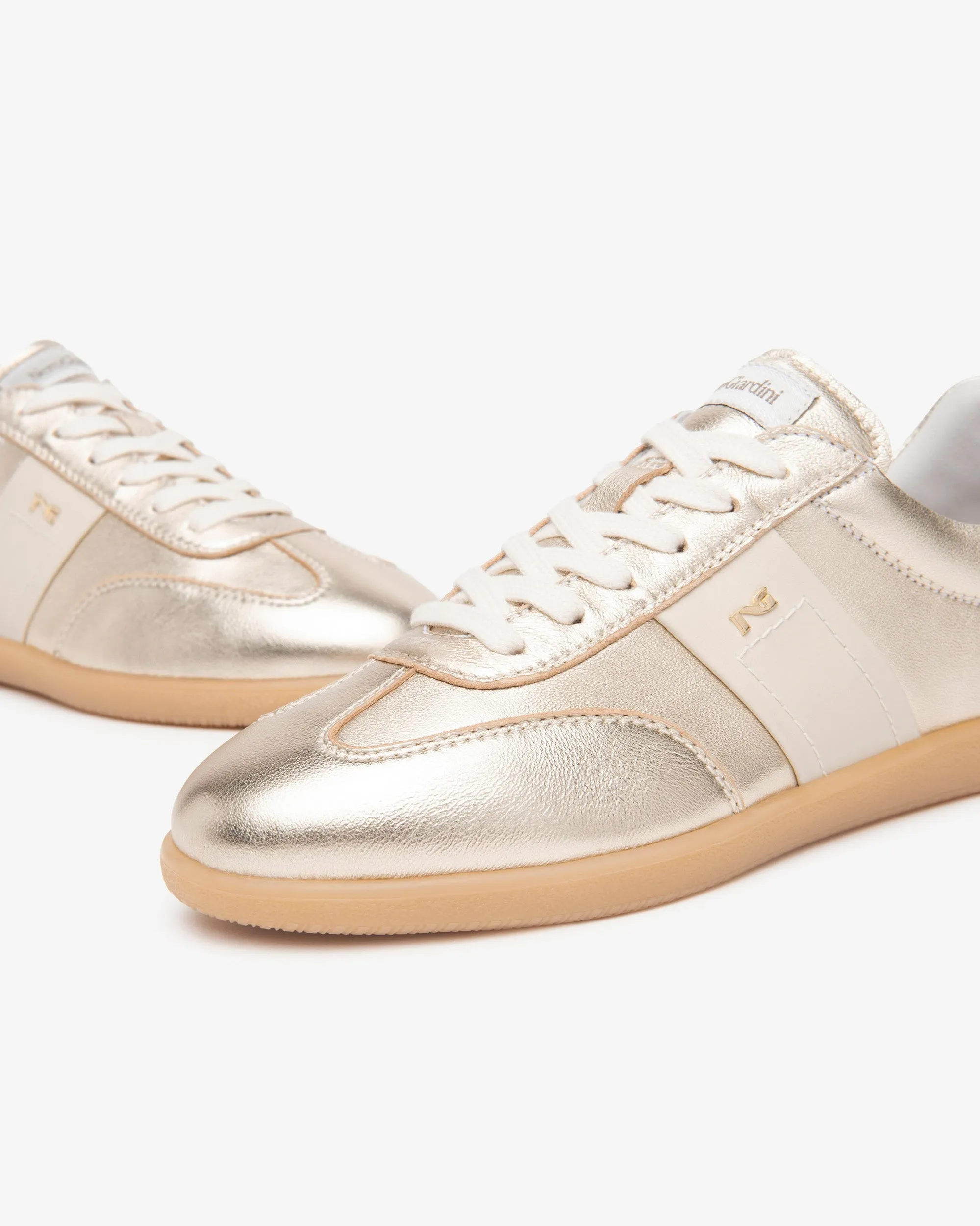 NeroGiardini Gold Leather Trainers