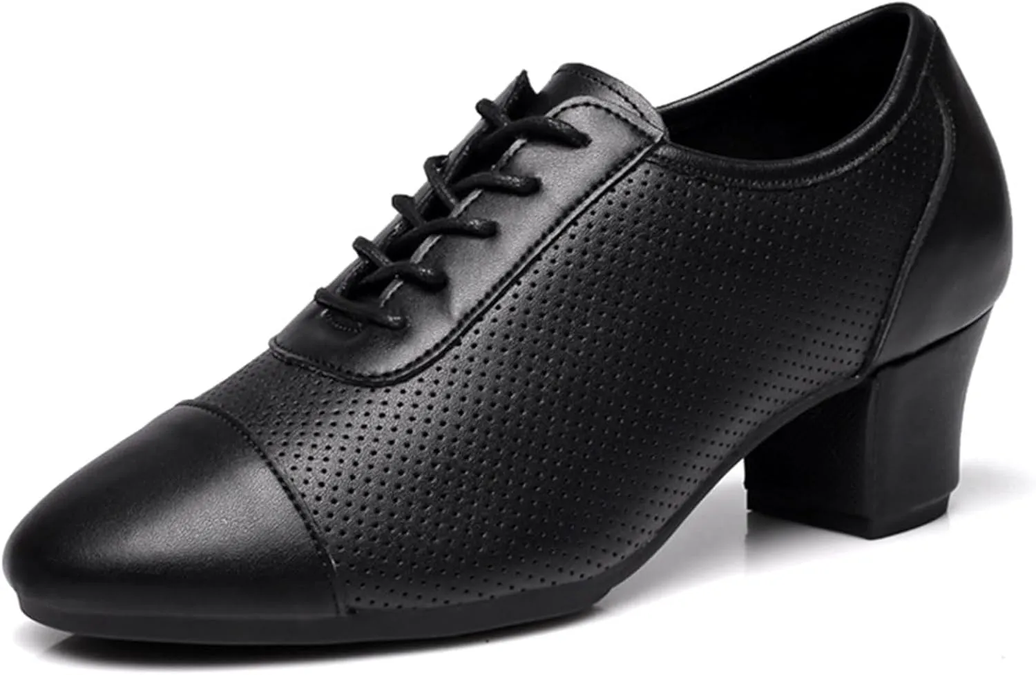 ONAIC Women's Ballroom Practice Shoes Lace-Up Modern Salsa Teaching Shoes Latin Rhythm Dance Shoes