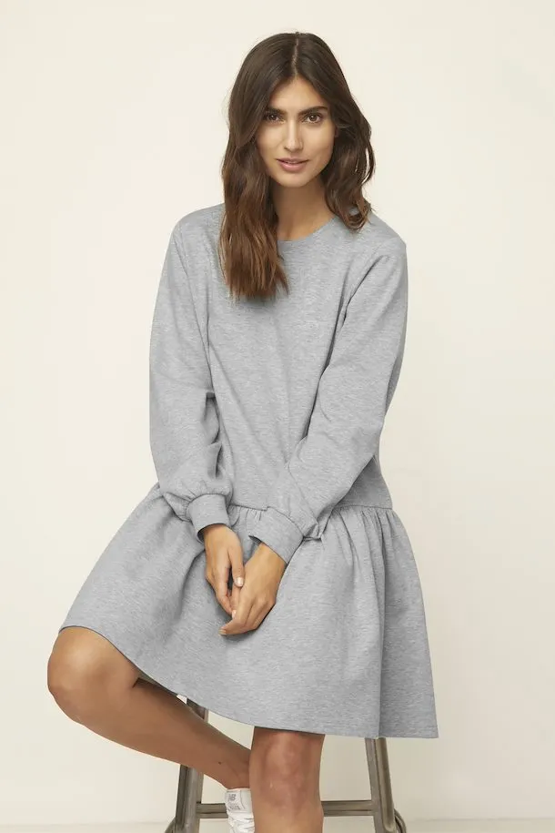 Part Two Elvia jersey sweat shirt dress in Grey Melange