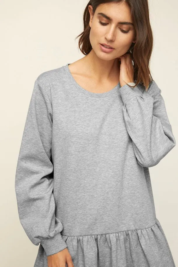 Part Two Elvia jersey sweat shirt dress in Grey Melange