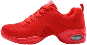 Platform Jazz Dance Women's Lace-Up Dance Sneakers Women's Split Shoes Air Cushion Modern Shoes