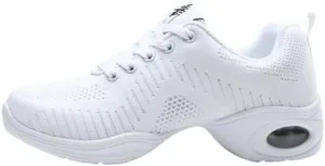 Platform Jazz Dance Women's Lace-Up Dance Sneakers Women's Split Shoes Air Cushion Modern Shoes