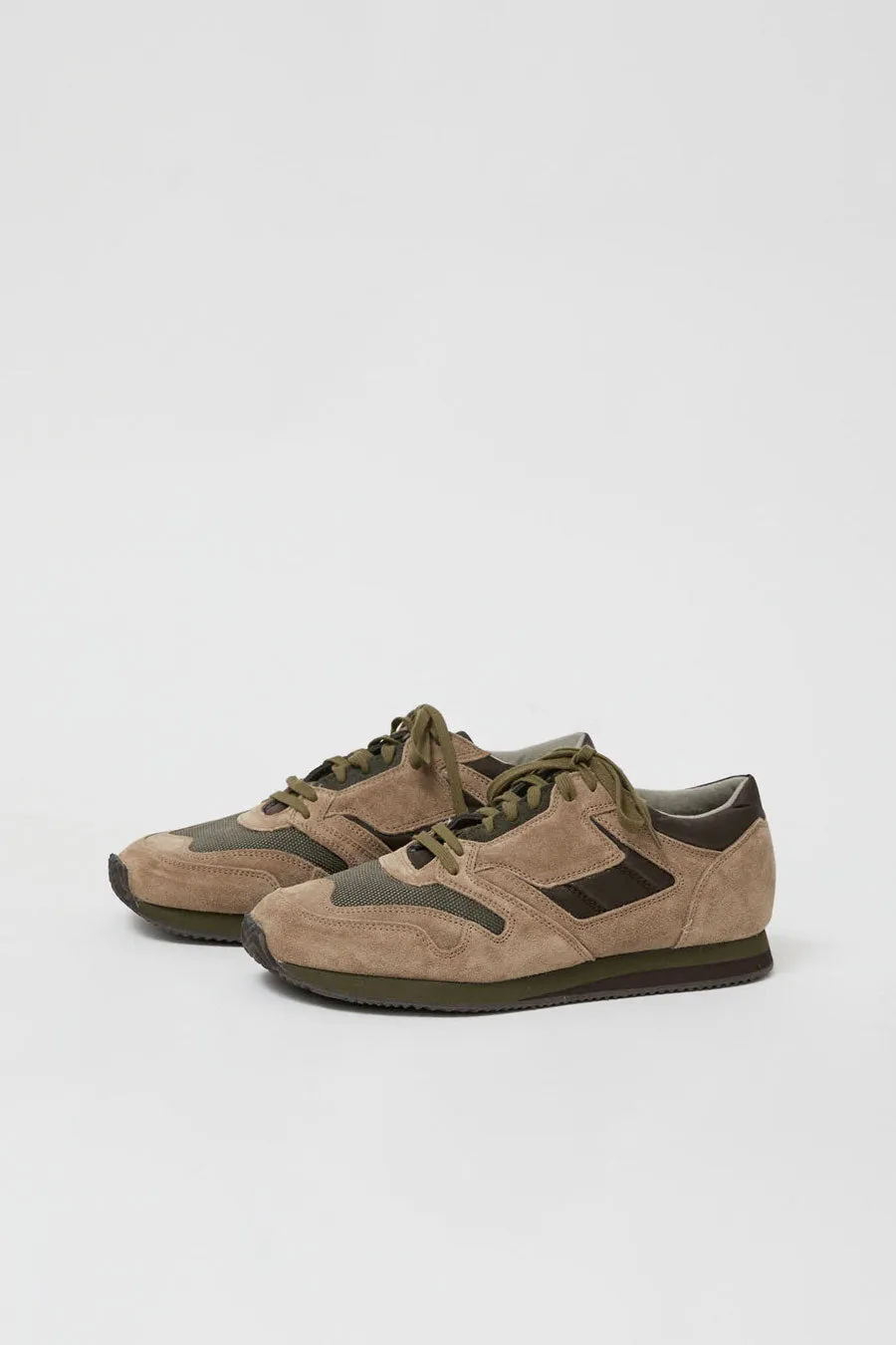 Reproduction of Found 1800 Trainer in Beige and Olive