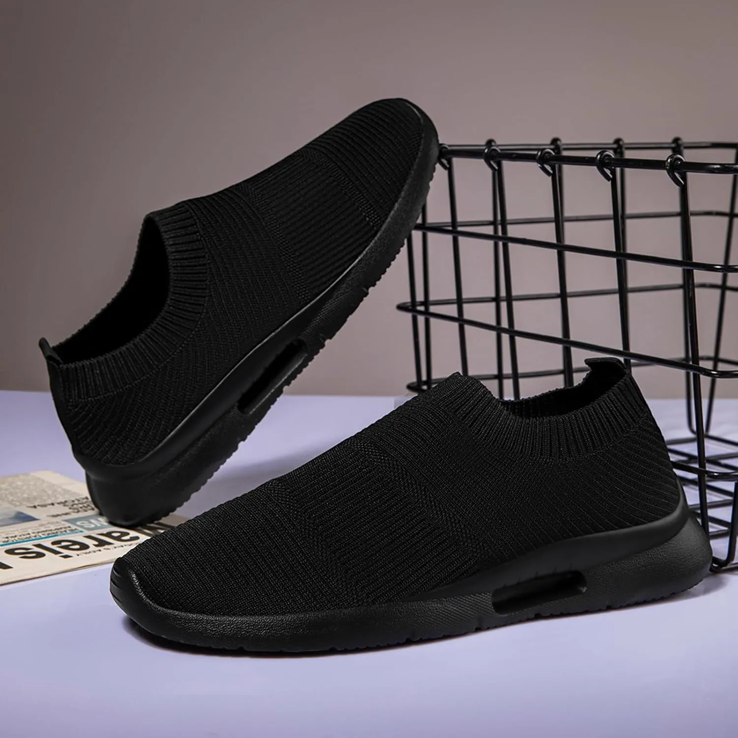 Running Shoes for Men Tennis Slip On Sneakers Breathable Fashion Mesh