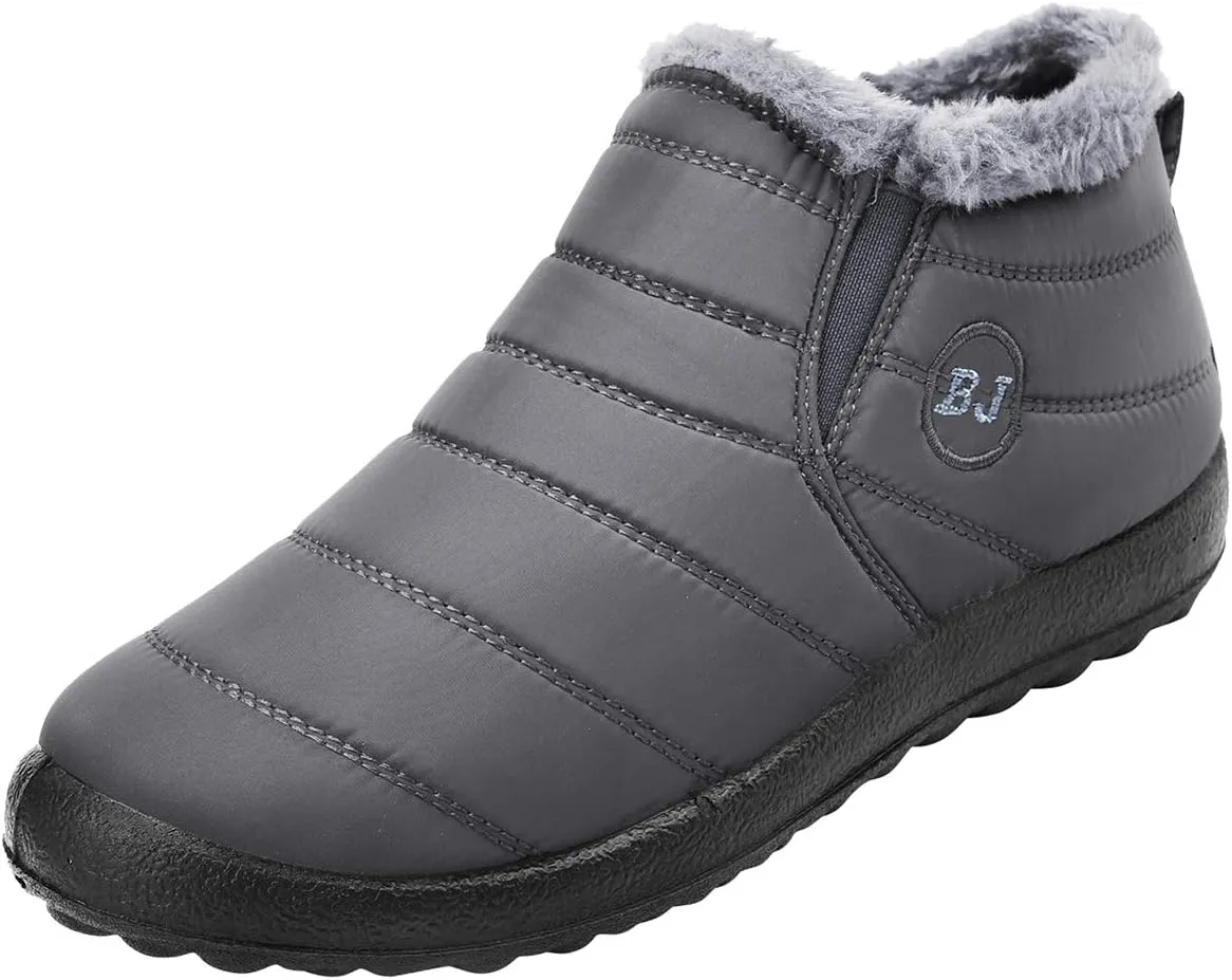 Scurtain Womens and Men Snow Boots Non-slip Ankle Winter Fur Booties for Couple