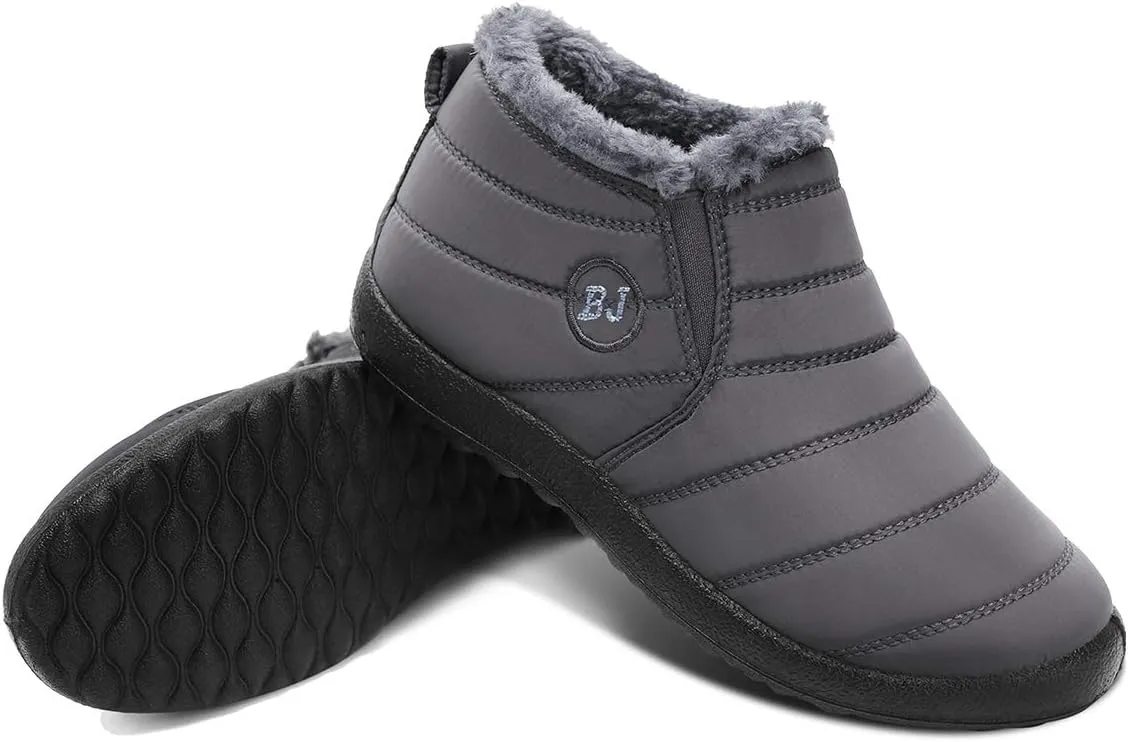 Scurtain Womens and Men Snow Boots Non-slip Ankle Winter Fur Booties for Couple