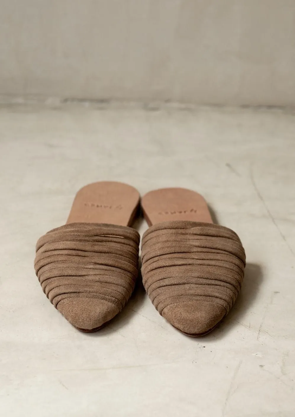 Sloan Suede Slides Nude
