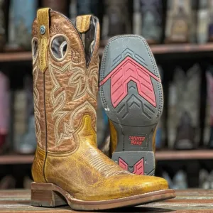Tanner Mark Men's Gus Square Toe Leather Boots Damiana Tan (Orange) TM200742