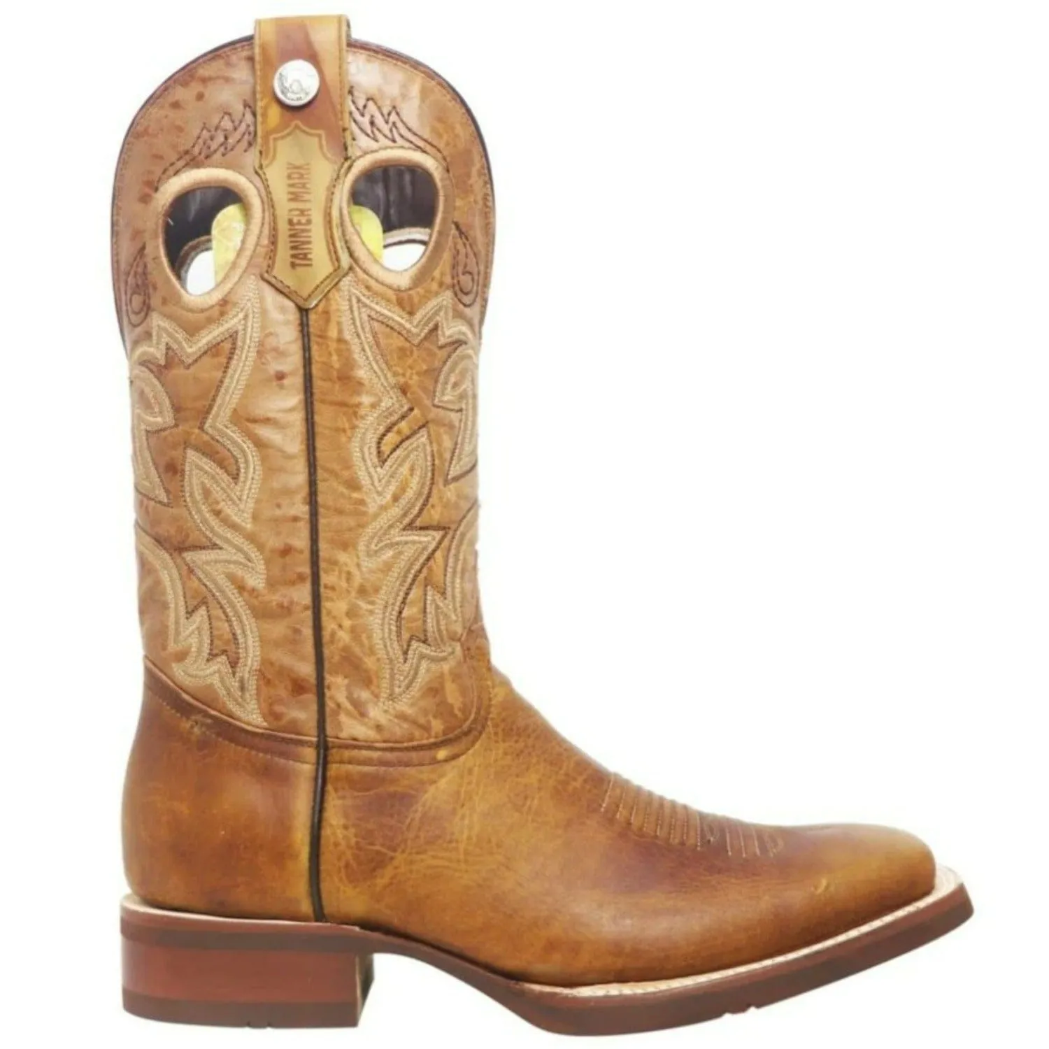 Tanner Mark Men's Gus Square Toe Leather Boots Damiana Tan (Orange) TM200742