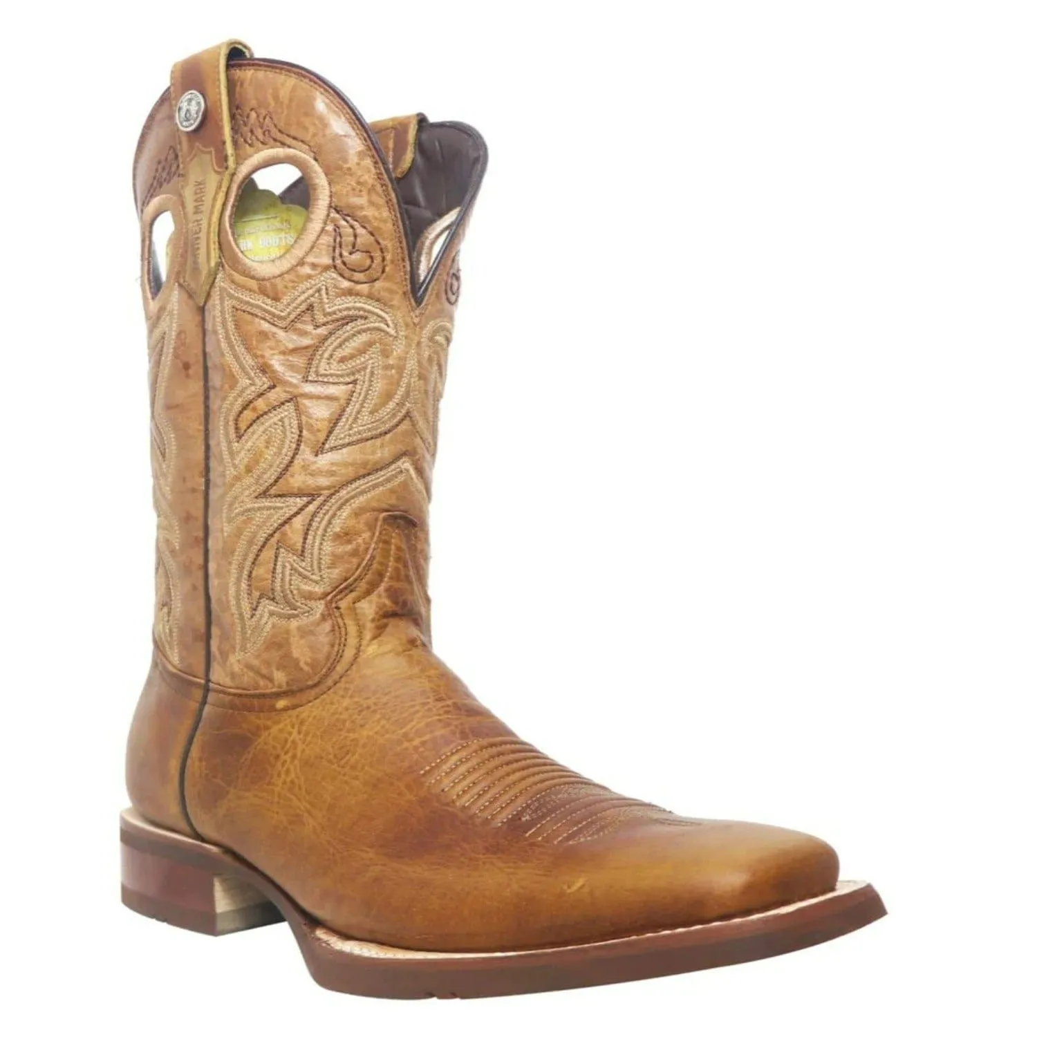 Tanner Mark Men's Gus Square Toe Leather Boots Damiana Tan (Orange) TM200742