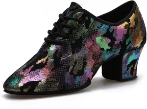 Women's Dance Practice Shoes Colorful Jazz Latin Salsa Swing Professional Ballroom Shoes